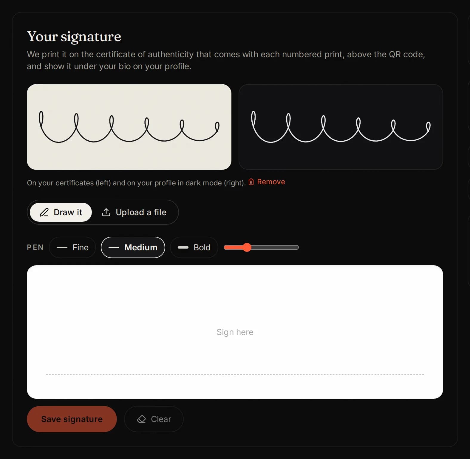 Set up your signature